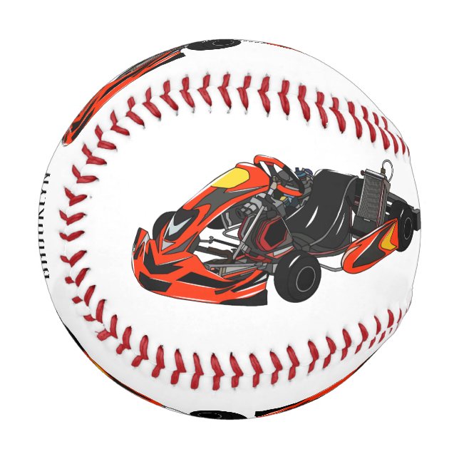Pelota De Béisbol Ilustracion personalizado de carreras de Kart (Anverso izquierdo)