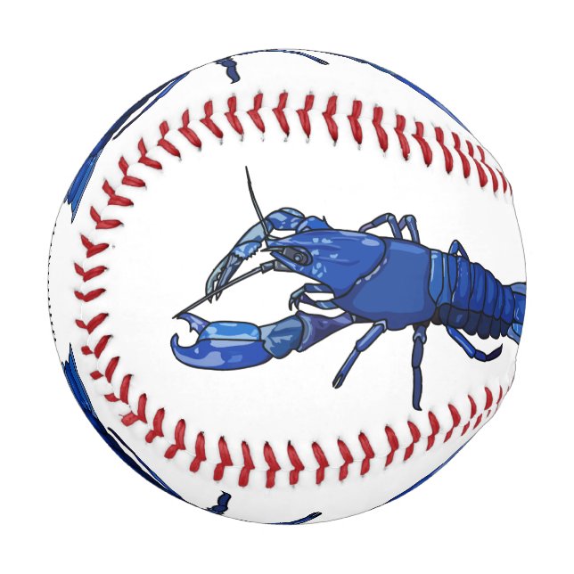 Pelota De Béisbol Ilustracion personalizado de cigalas de marrón azu (Anverso izquierdo)