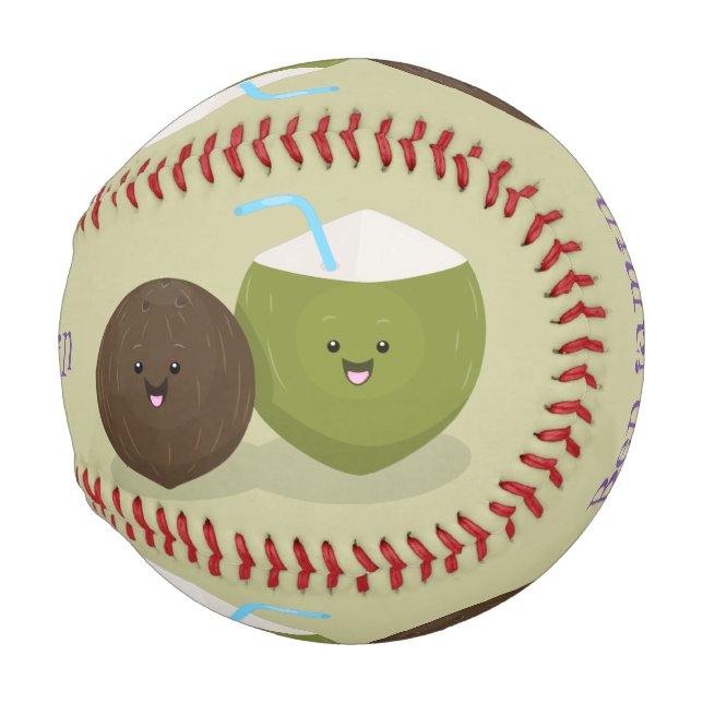 Pelota De Béisbol Ilustracion personalizado de cocos kawaii alegres