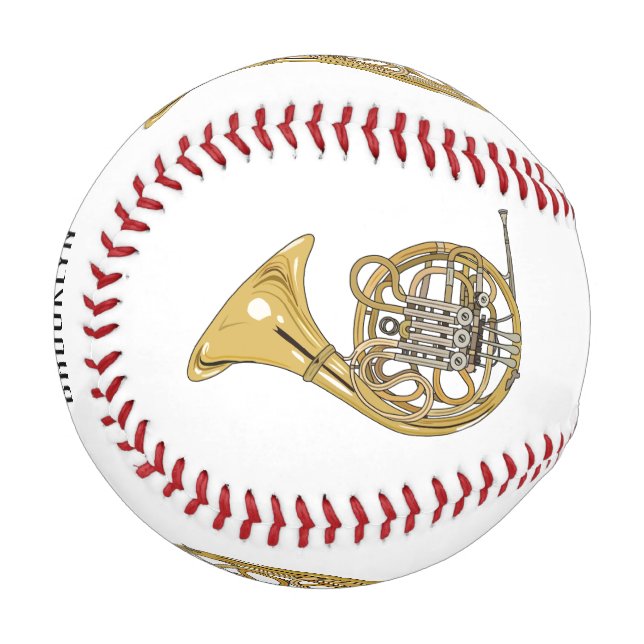 Pelota De Béisbol Ilustracion personalizado de cuerno francés (Anverso izquierdo)