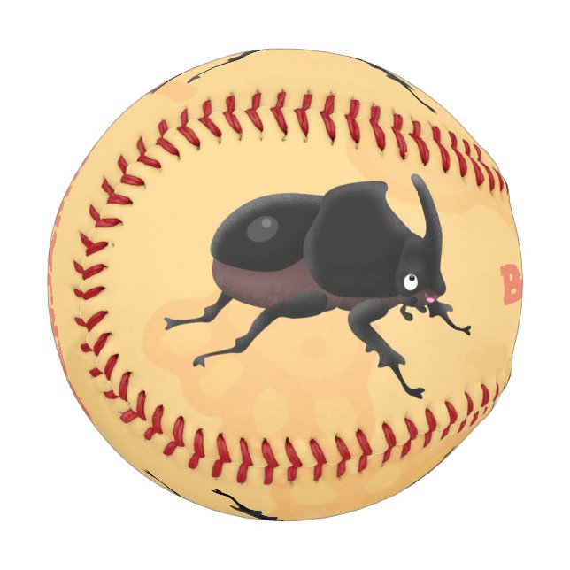 Pelota De Béisbol Ilustracion personalizado de escarabajo rinoceront (Anverso izquierdo)