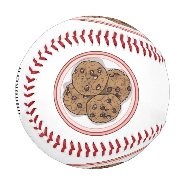 Pelota De Béisbol Ilustracion personalizado de galletas de chocolate (Anverso izquierdo)