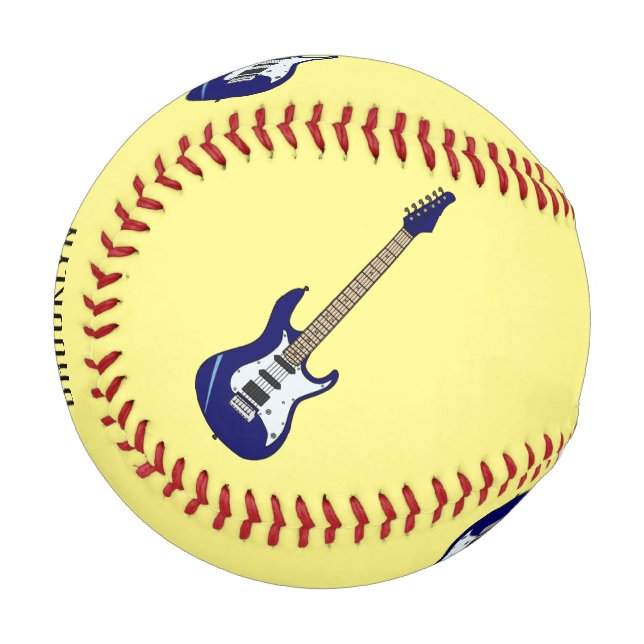Pelota De Béisbol Ilustracion personalizado de guitarra eléctrica (Anverso izquierdo)