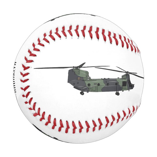 Pelota De Béisbol Ilustracion personalizado de helicóptero del ejérc (Anverso izquierdo)