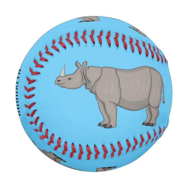 Pelota De Béisbol Ilustracion personalizado de Javan rhinoceros (Anverso izquierdo)