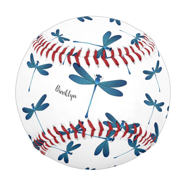 Pelota De Béisbol Ilustracion personalizado de la libélula (Anverso)