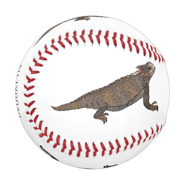 Pelota De Béisbol Ilustracion personalizado de lagarto de cuerno de  (Anverso izquierdo)