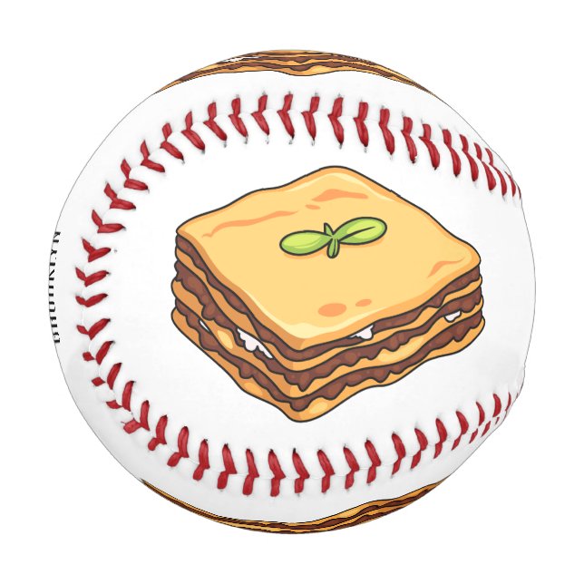 Pelota De Béisbol Ilustracion personalizado de Lasagna (Anverso izquierdo)
