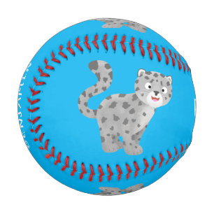 Pelota De Béisbol Ilustracion personalizado de leopardo de las nieve