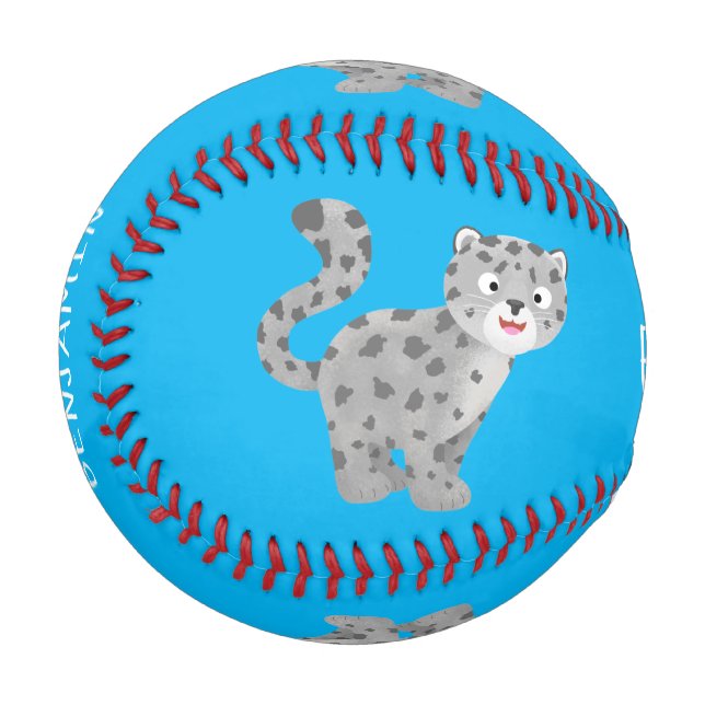 Pelota De Béisbol Ilustracion personalizado de leopardo de las nieve (Anverso izquierdo)