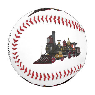 Pelota De Béisbol Ilustracion personalizado de locomotora de vapor