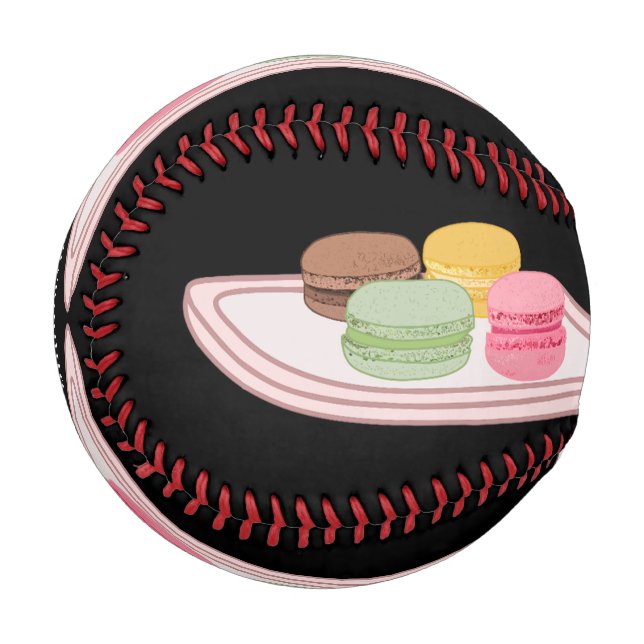Pelota De Béisbol Ilustracion personalizado de Macaron (Anverso izquierdo)