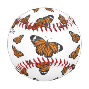 Pelota De Béisbol Ilustracion personalizado de mariposa monarca