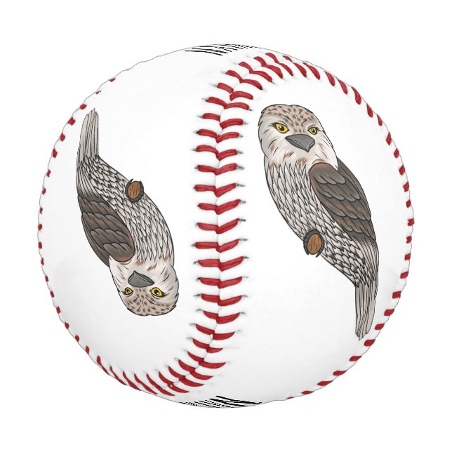 Pelota De Béisbol Ilustracion personalizado de pájaro de Tawny (Angular)