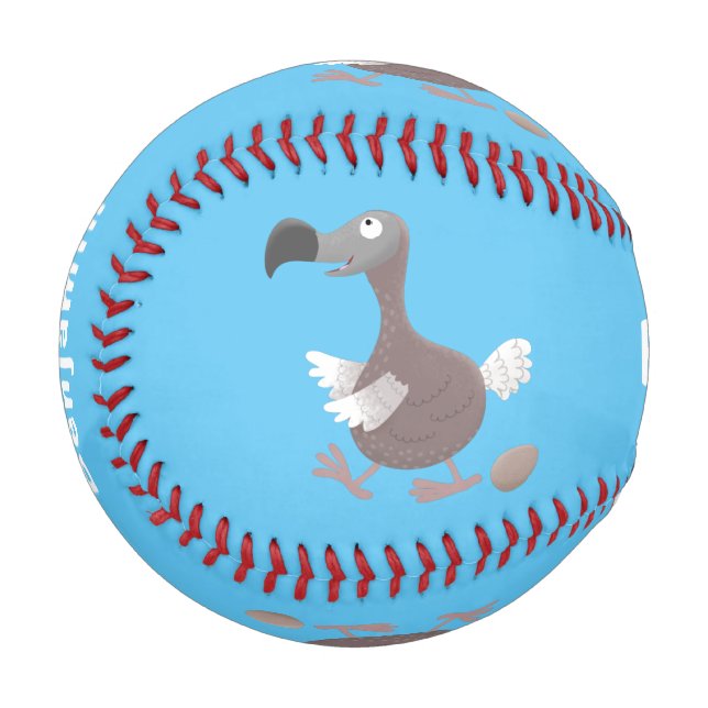 Pelota De Béisbol Ilustracion personalizado de pájaro dodo gracioso (Anverso izquierdo)