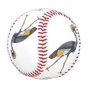 Pelota De Béisbol Ilustracion personalizado de pájaro grullo coronad