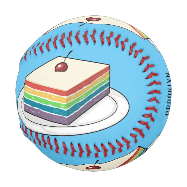 Pelota De Béisbol Ilustracion personalizado de pastel de arcoiris (Anverso derecho)
