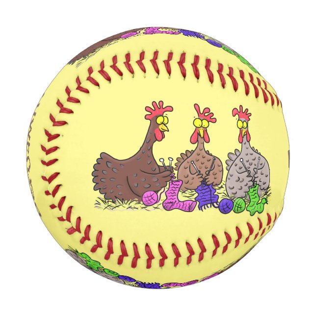 Pelota De Béisbol Ilustracion personalizado de pollos de punto diver (Anverso izquierdo)