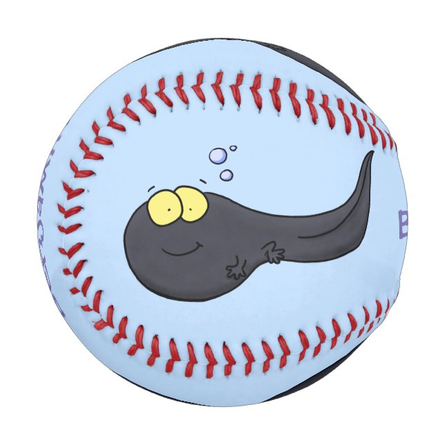 Pelota De Béisbol Ilustracion personalizado de renacuajo divertido (Anverso izquierdo)