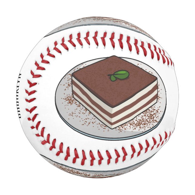 Pelota De Béisbol Ilustracion personalizado de tarta de Tiramisu (Anverso izquierdo)