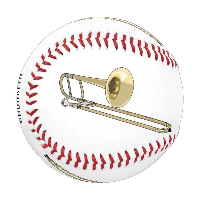 Pelota De Béisbol Ilustracion personalizado de Trombone (Anverso izquierdo)