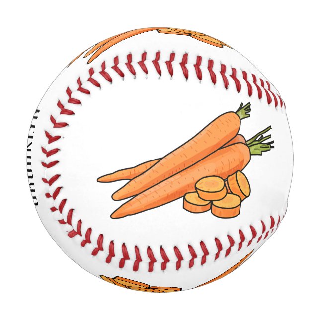 Pelota De Béisbol Ilustracion personalizado de zanahoria (Anverso izquierdo)
