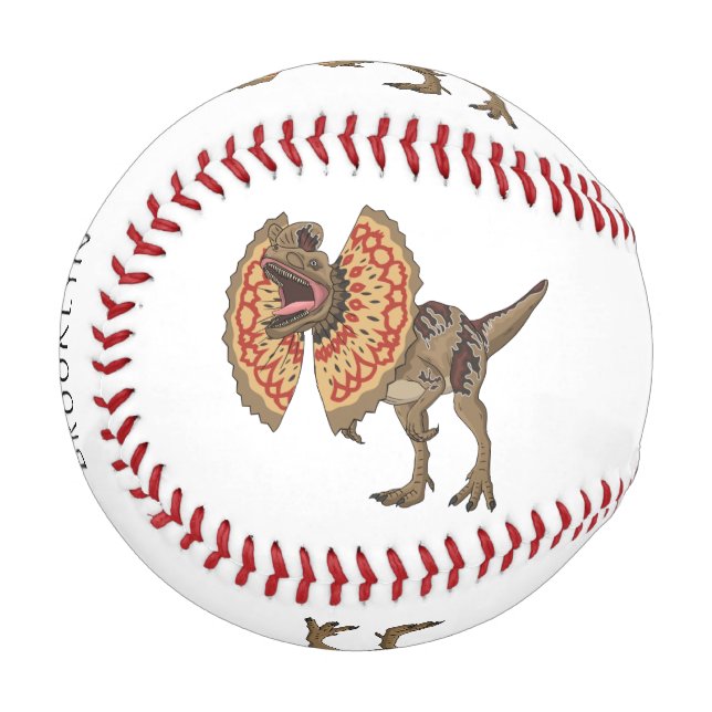 Pelota De Béisbol Ilustracion personalizado Dilophosaurus (Anverso izquierdo)