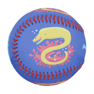 Pelota De Béisbol Ilustracion personalizado gracioso de moray verde
