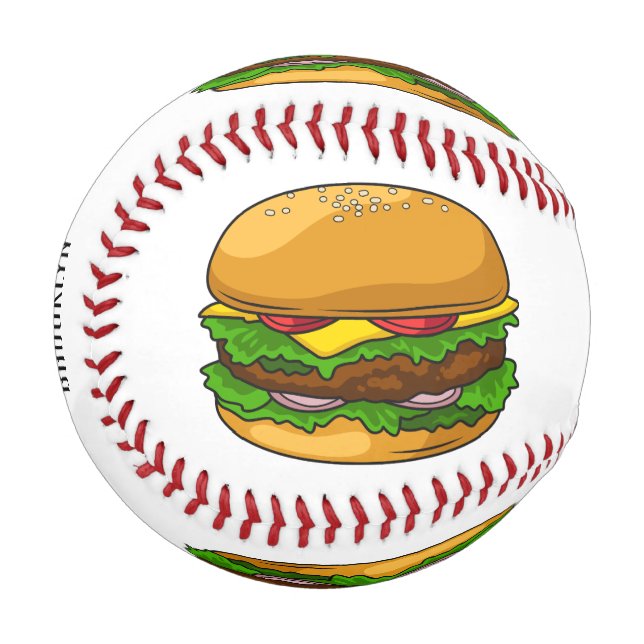 Pelota De Béisbol Ilustracion personalizado Hamburger (Anverso izquierdo)