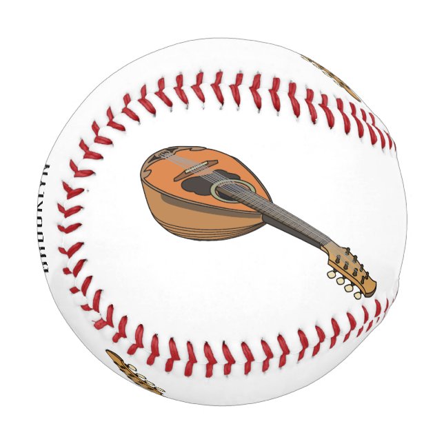 Pelota De Béisbol Ilustracion personalizado Mandolin (Anverso izquierdo)