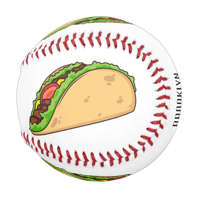 Pelota De Béisbol Ilustracion personalizado Taco (Anverso derecho)