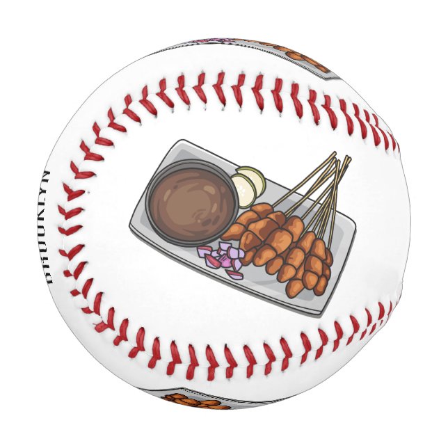 Pelota De Béisbol Ilustracion Satay personalizado (Anverso izquierdo)