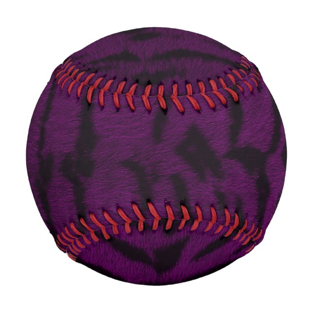 Pelota De Béisbol Impresión cutánea de tigre morado (Anverso)