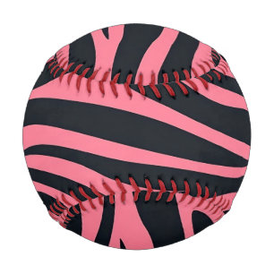Pelota De Béisbol Impresión de animales de cebra rosa y negro