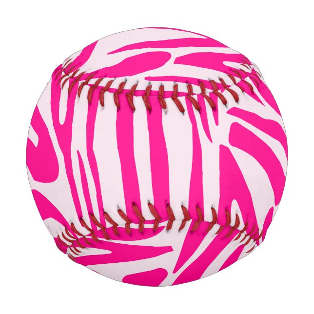 Pelota De Béisbol Impresión de cebra rosa (Anverso)
