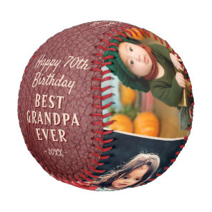 Pelota De Béisbol Impresión de cuero Feliz Cumpleaños Abuelo 3 fotos