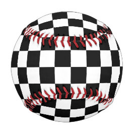 Pelota De Béisbol Impresión digital de ajedrez en blanco y negro