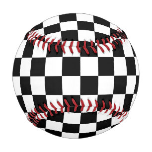 Pelota De Béisbol Impresión digital de ajedrez en blanco y negro