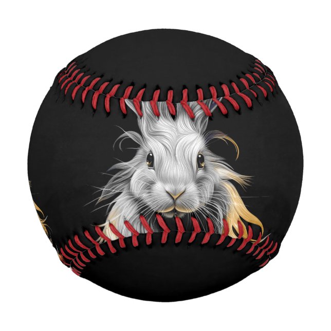 Pelota De Béisbol Impresionante conejo gris en llamas (Anverso)