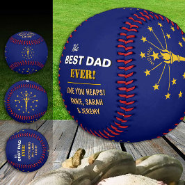 Pelota De Béisbol Indiana Mejor Papá, Estados Unidos patriótico, Ban