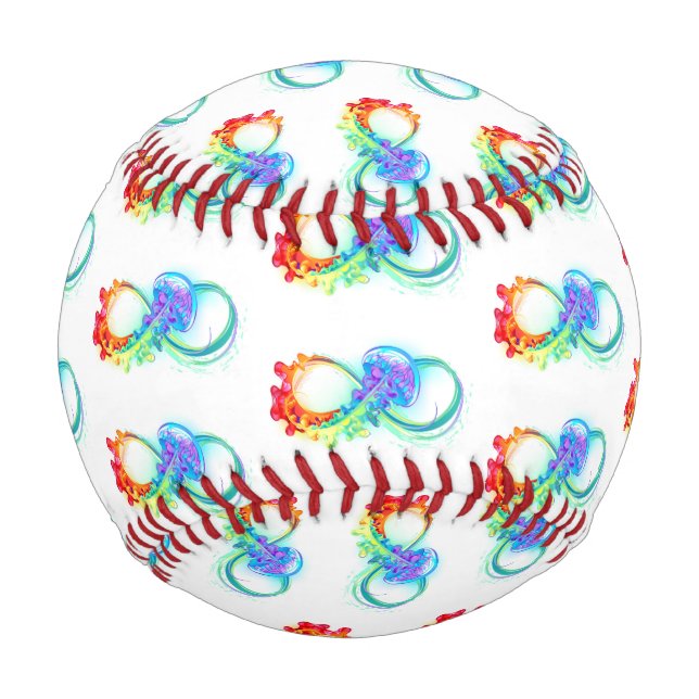Pelota De Béisbol Infinidad con las medusas del arcoiris (Anverso)