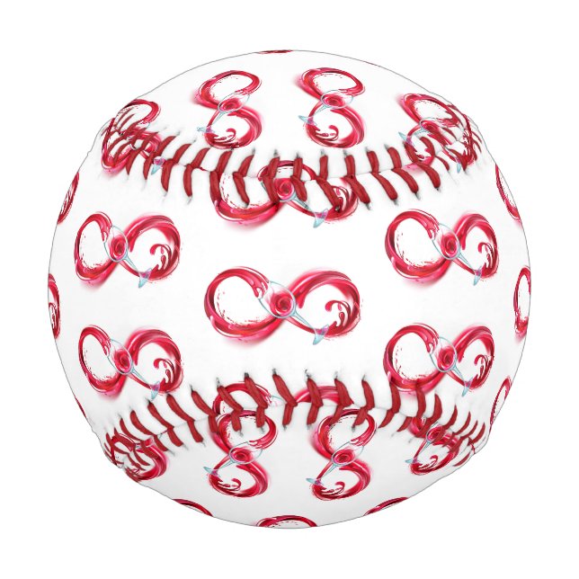 Pelota De Béisbol Infinito con vino Rojo (Anverso)