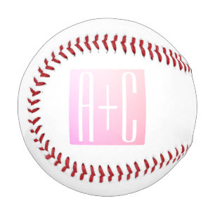 Pelota De Béisbol Iniciales de la pareja Sutil Gradación Rosa