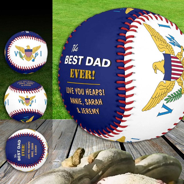Pelota De Béisbol Islas Vírgenes Estadounidenses mejor padre, patrió (Subido por el creador)