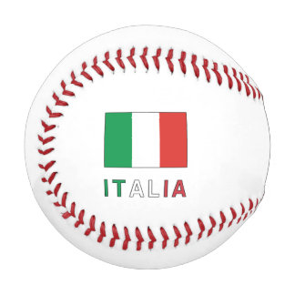 Pelota De Béisbol Italia y Bandera Italiana Personalización Verde