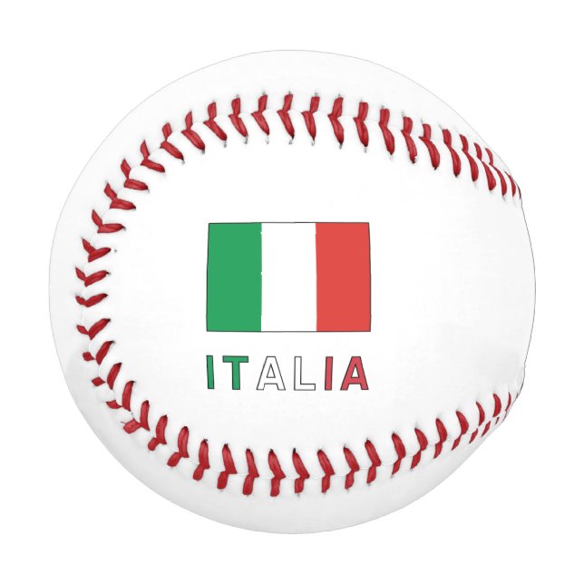 Pelota De Béisbol Italia y Bandiera Italiana Personalización Verde (Anverso izquierdo)