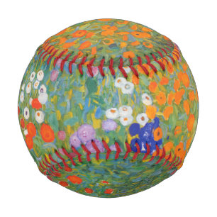 Pelota De Béisbol Jardín de flores de Gustav Klimt