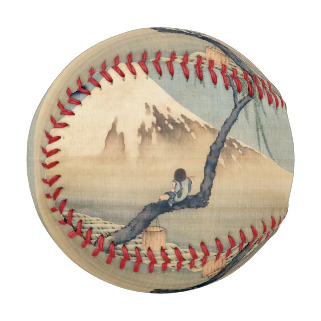 Pelota De Béisbol Katsushika Hokusai - Muchacho viendo el Monte Fuji (Anverso izquierdo)