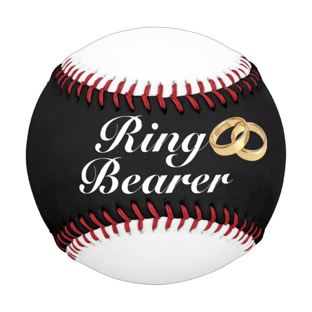 Pelota De Béisbol Keepsake del portador de anillo favorito de bodas  (Anverso)