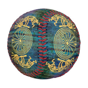 Pelota De Béisbol KOKOPELLI / MAN IN THE MAZE gold + tus ideas